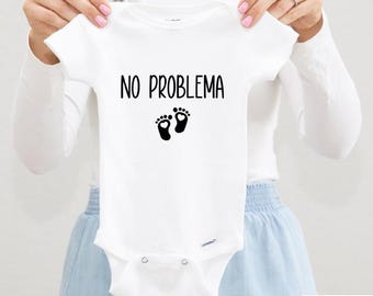 No Problema Lustiges Spanisches Baby Outfit, Latein Neugeborener Body, Kurzarm Einteiliger Baby Humor, 0-3 Monate
