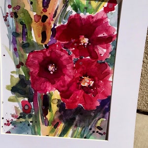 Watercolor Print “Bright Holly’s!” 8” by 10” image