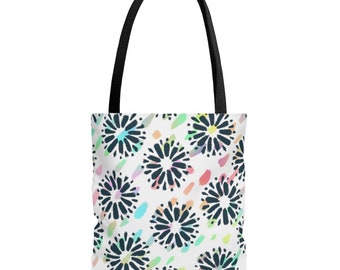 Watercolor Splash Flower Burst - Tote Bag