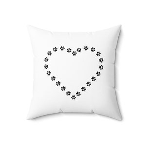 Paws Around My Heart Square Pillow