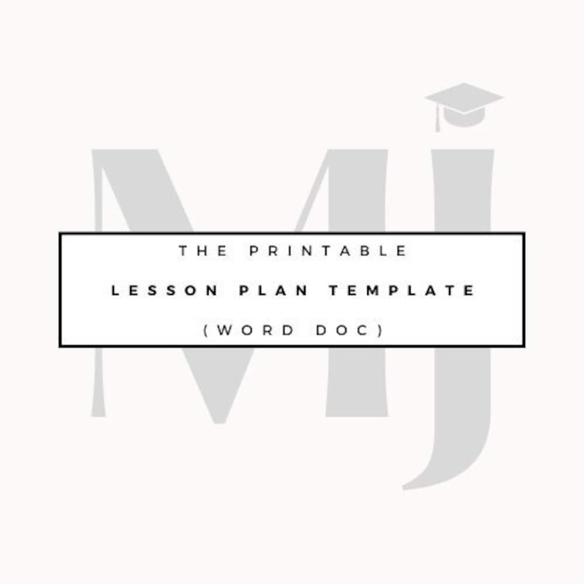 The Printable Lesson Plan Template Etsy