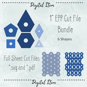 1" Cut Files for English Paper Pieces | EPP | 6 Shapes