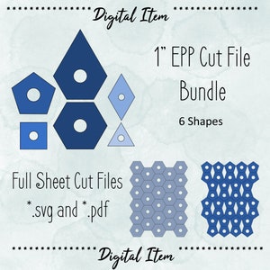 1" Cut Files for English Paper Pieces | EPP | 6 Shapes