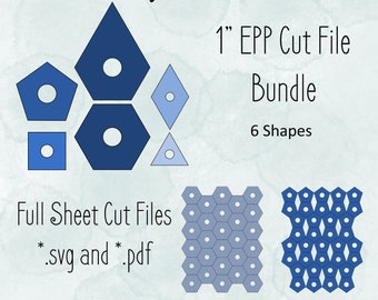 1&quot; Cut Files for English Paper Pieces | EPP | 6 Shapes