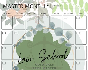 Law School Monthly Assignment Planner (ADHD friendly)