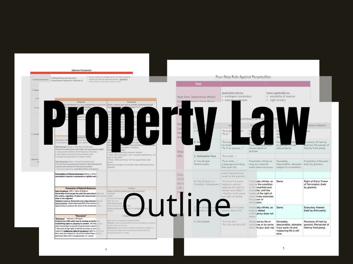 Property Law Outline ADHD Friendly Etsy
