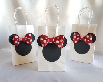 Pink MINNIE MOUSE Drawstring Treat Sack Disney Candy Bag