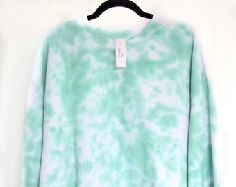 Tie Dye Sweatshirt Turquoise Green 
