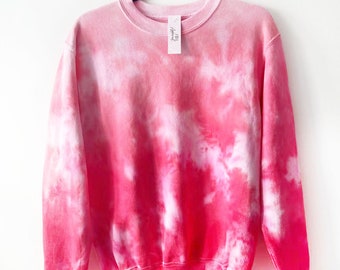Tie Dye Sweatshirt, Ombre Pink, Custom Sweatshirt, Tie Dye Jumper, Unisex Long Sleeve, 100 Cotton, Tie Dye Set, Pink Sweatshirt, Bright Pink