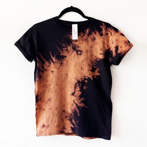 Black Bleach Dye T-shirt - Bleach Dye Shirt- Bleached Shirt Black Bleach Dye T-shirt - Bleach Dye Shirt- Bleached Shirt
