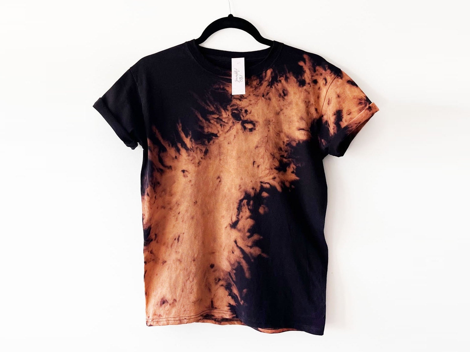 SHORT SLEEVE TV HOODIE BLACK/ORANGE CIRCLE TIE DYE