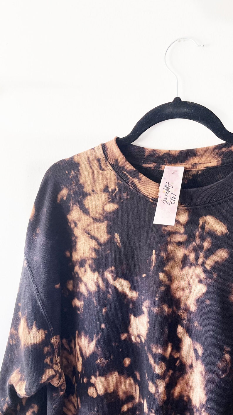 Sweat à Capuche Tie-Dye Noir Et Décoration Bleach - Marque Hanes, Taille L, Unisexe