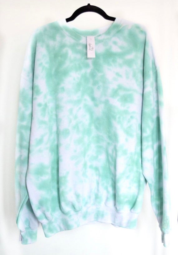 Tie Dye Sweatshirt Turquoise Green Custom Sweatshirt Tie Dye
