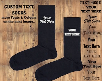 Personalisierte benutzerdefinierte Text Socken - Personalisierte Socken für alle Gelegenheiten - Geburtstag, Hochzeit, Vatertag, Weihnachtsgeschenke etc