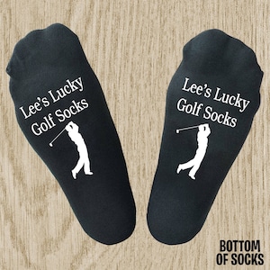 Personalised Lucky Golf Socks - Personalise with Name - Fathers Day Gift - Golf Fan - Lucky Socks - Birthday Gift