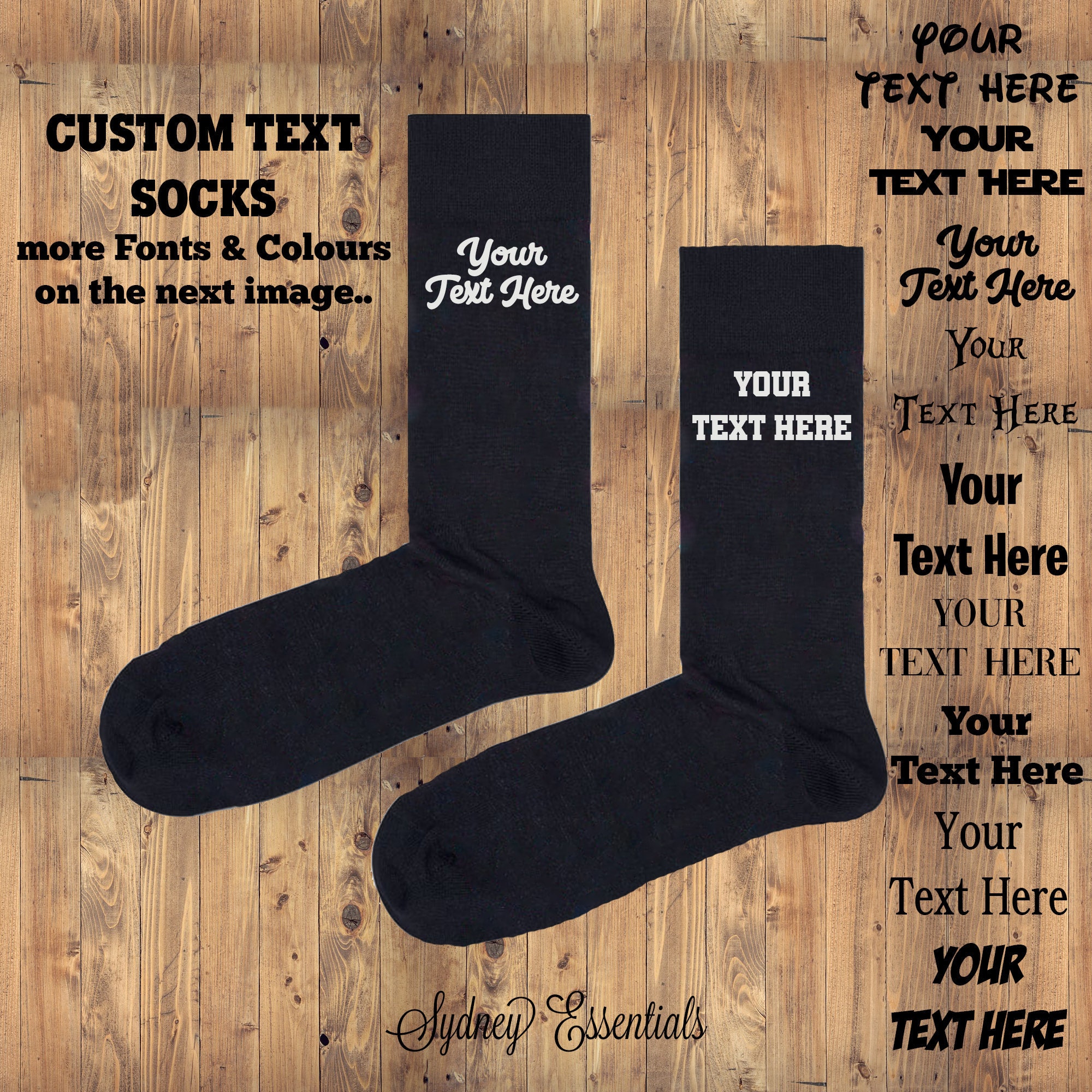 Custom Printed and Personalized Extra Large Socks for Men, Add Your Own  Text to Socks, Extended Socks for Big and Tall Men 