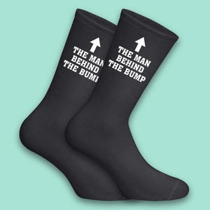 New Dad Gift Socks – The Man Behind the Bump – Baby Shower Gift for Him