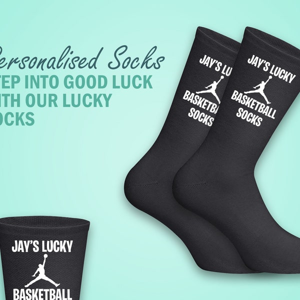 Personalised Lucky Basketball Socks - Personalised with Your Name for a Winning look - Perfect Gift for Basketball Fans and Players - NBA
