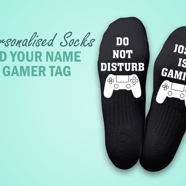 Personalised Gaming Socks, Do Not Disturb Gaming PlayStation Socks, Christmas Socks, Birthday Gift, Gamer, Stocking Filler Season - Add Name