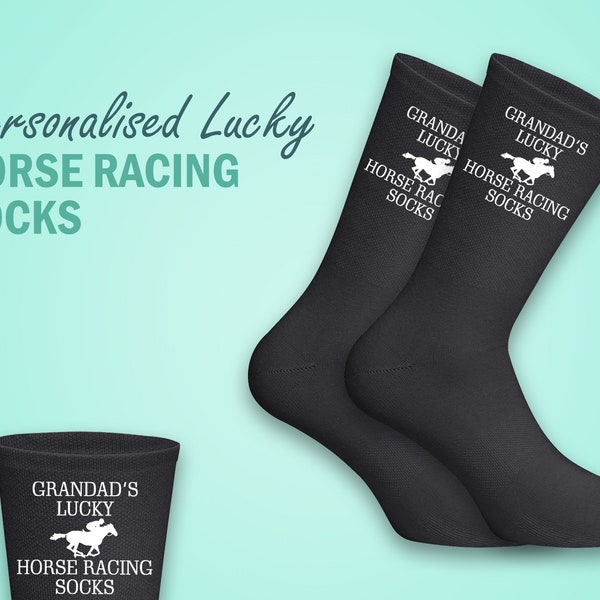 Personalised Lucky Horse Racing Socks, Dad, Grandad, Personalised Men's Gift, Birthday - Father's Day Gift