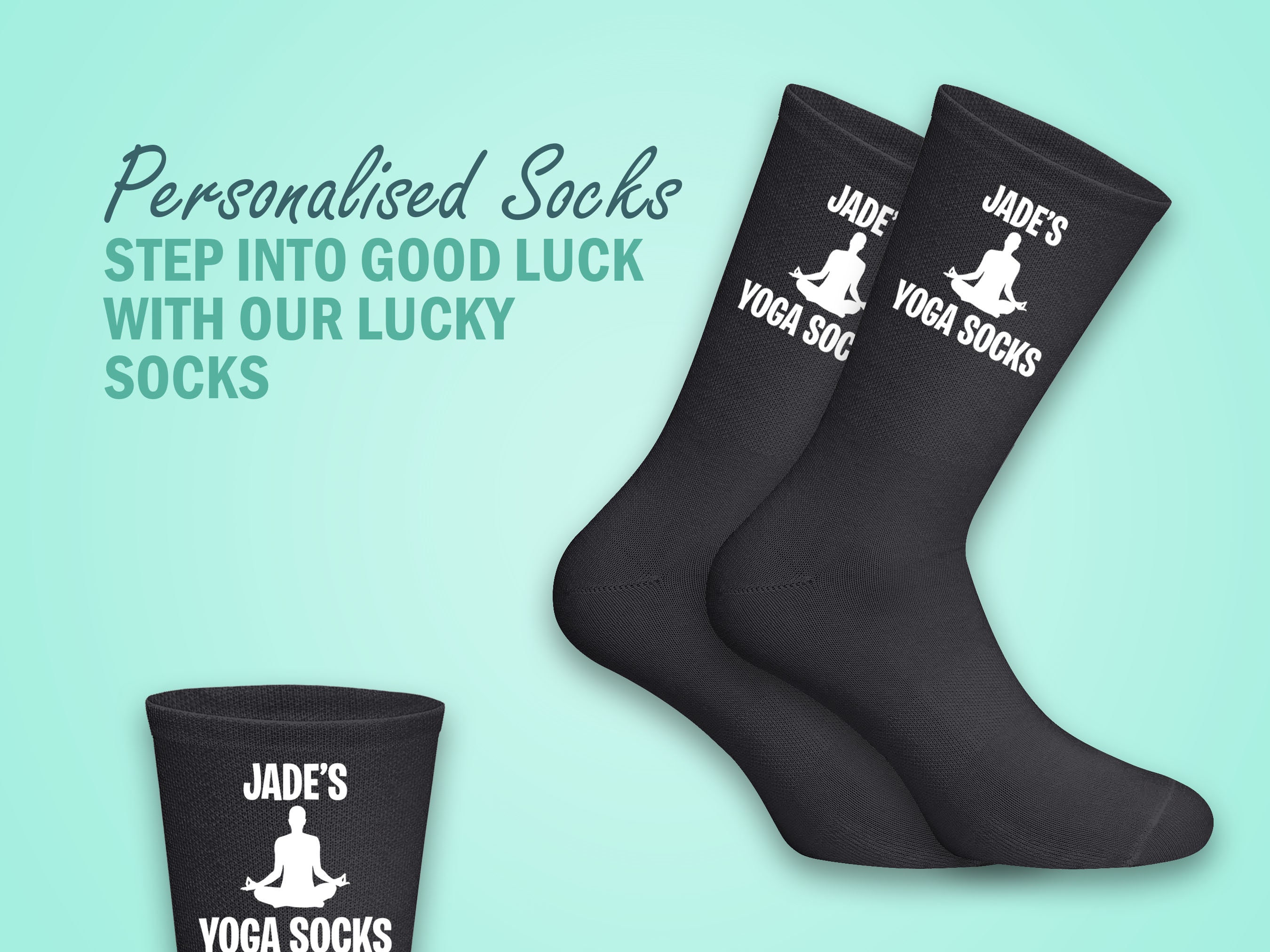 Namaste Feet: Personalised Yoga Socks - Personalised with Your Name for a Winning look -  The Perfect Gift for Yoga, Mind, Body and Sole