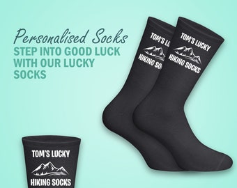 Personalised Lucky Hiking Socks - Personalised with Your Name for a Winning look -  The Perfect Gift for Hiking fans - Custom Hiking gift