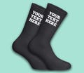 Personalised Custom Text Socks – Add Name or Message – Funny Gift for Men & Women