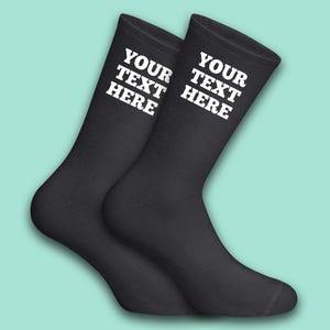 Personalised Custom Text Socks – Add Name or Message – Funny Gift for Men & Women