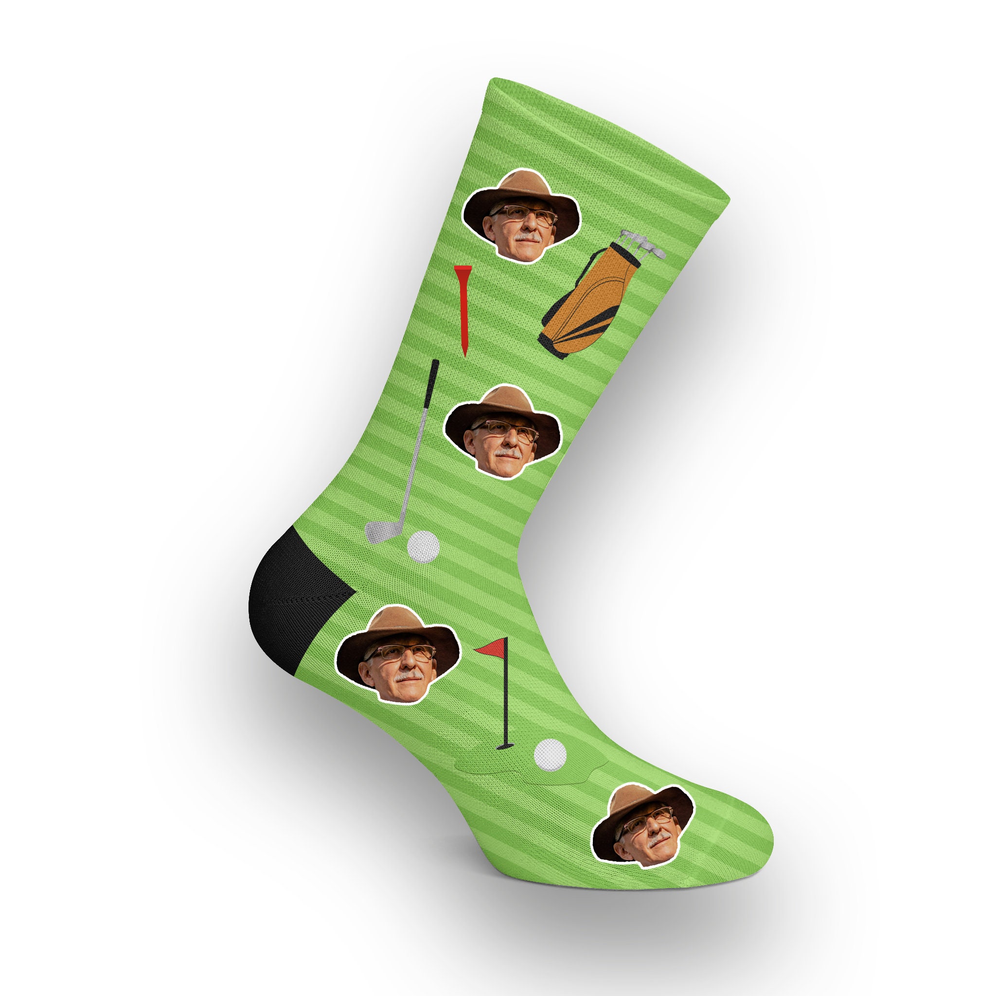 Custom Face Golf Socks Lucky Golf Socks Dad Gift Etsy