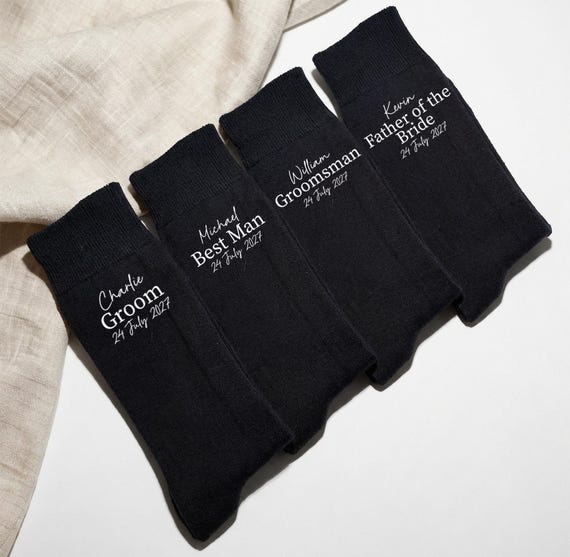 Personalised Wedding Socks - Groom, Groomsman & Wedding Party Gift, Custom Best Man Socks