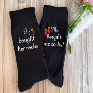 I Gave Her Rocks | She Gave Me Socks | Engagement Socks | Wedding Gift | Groom | Anniversary Gift For Husband Fiancé