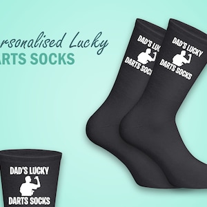 Personalised Lucky Darts Socks, Personalised Darts Gift, Father&#39;s Day Gift, Darts Championship Prize, Darts Fan Gift