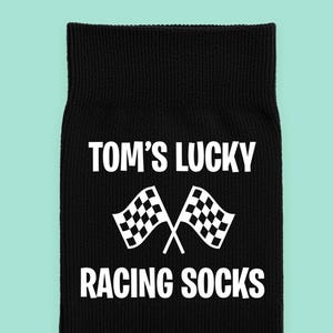 Personalised Lucky Racing Socks – Custom Motorsport Gift for Him image 2