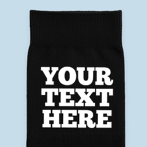 パーソナライズされたカスタムテキストソックス - ユニセックスギフト、誕生日ギフト、結婚式、ノベルティギフト