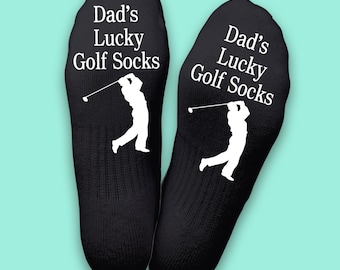 Personalised Golf Socks – Custom Name Gift for Golfers, Funny Socks for Dad or Grandad, Birthday, Father’s Day or Christmas Stocking Filler