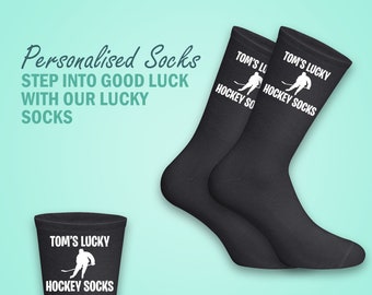 Customised Lucky Hockey Socks - Personalised with Your Name for a Winning look - Perfect Gift for Hockey Fans and Players, NHL Fan