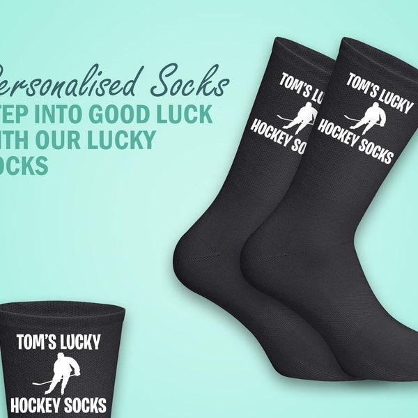 Customised Lucky Hockey Socks - Personalised with Your Name for a Winning look - Perfect Gift for Hockey Fans and Players, NHL Fan