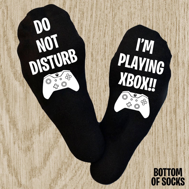 I'm Playing Xbox, Do Not Disturb Gaming Xbox Socks, Football Fan, Xbox Socks, Christmas Socks, Birthday Gift, Gamer, Stocking Filler image 1