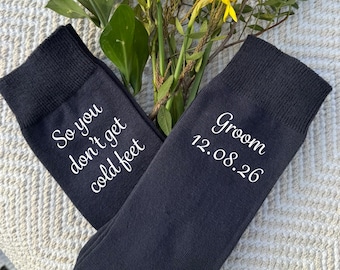 Calzini personalizzati per lo sposo / Per non avere i piedi freddi / Regalo di nozze / Regalo fantastico per lo sposo, Sposo, Marito, Testimone dello sposo