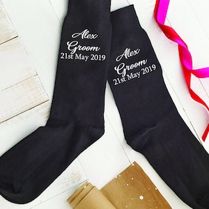 Luxus Hochzeitssocken, Socken für die Hochzeitsfeier, Hochzeitsgeschenke, cooles Geschenk für den Bräutigam, Bräutigam, Ehemann, Groomsman, Usher, Pageboy Bild 2