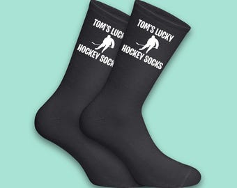 Calcetines de hockey personalizados de la suerte / Regalo de hockey personalizado