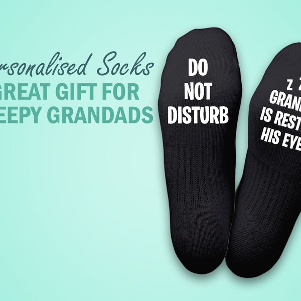 Personalised Socks for Grandad, do not disturb - Grandad is resting his eyes, Grandpa gift Christmas gift, Stocking filler, Sleepy grandad