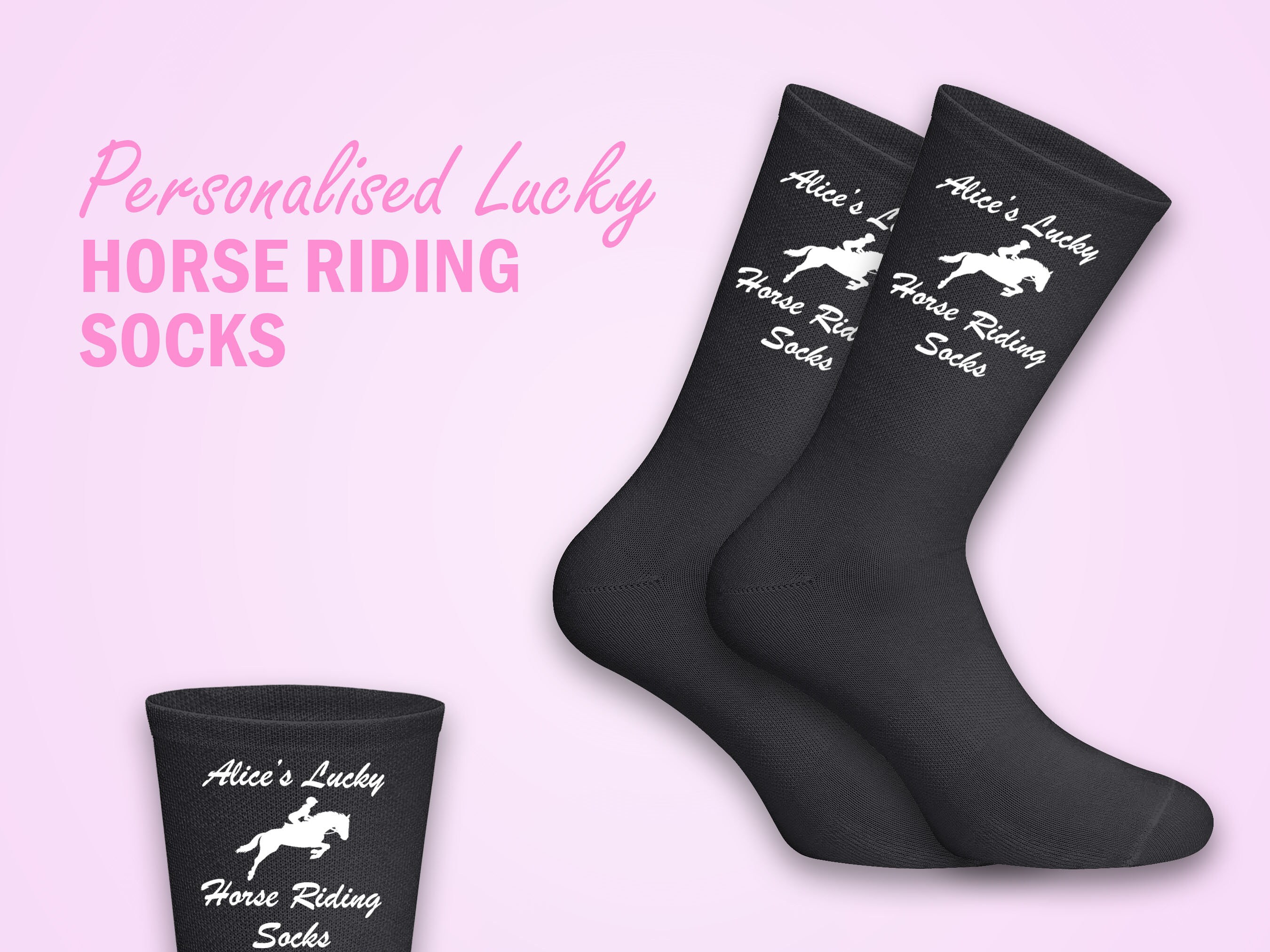 Personalised Lucky Horse Riding Socks Friend Sister