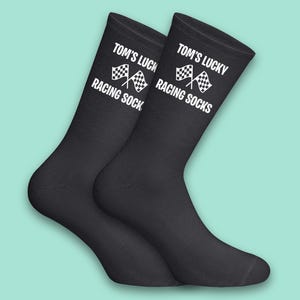 Personalised Lucky Racing Socks – Custom Motorsport Gift for Him