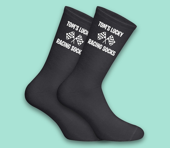 Personalised Lucky Racing Socks – Custom Motorsport Gift for Him