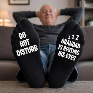Grandad Socks – Do Not Disturb, Resting His Eyes – Funny Christmas Gift for Grandad