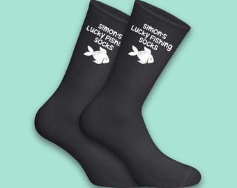 Personalised Fishing Socks – Lucky Gift for Dad, Grandad & Fishing Lovers