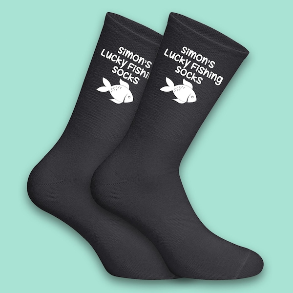 Personalisierte Fischersocken - Glücksgeschenk für Papa, Opa & Anglerliebhaber