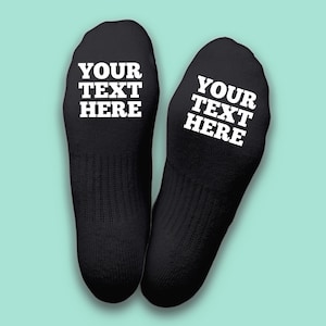 Personalised Custom Text Socks – Add Your Own Message Gift