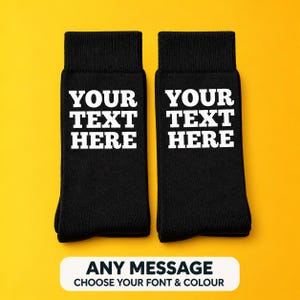 Personalised Custom Text Socks - Unisex Gift, Birthday Gift, Wedding, Novelty Gift